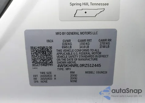 2024 Acura Zdx A-Spec из США, поврежденный, VIN 4W5KHNRL0RZ512445